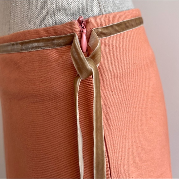 Lapis Salmon Pink-Orange Floral Embroidery 1950s Grease Maxi Swing Skirt Size 10 - Picture 10 of 15